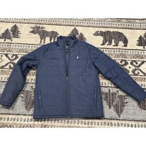 Volcom Jacket Mens Medium M Black Workwear Puffer Full Zip Coat